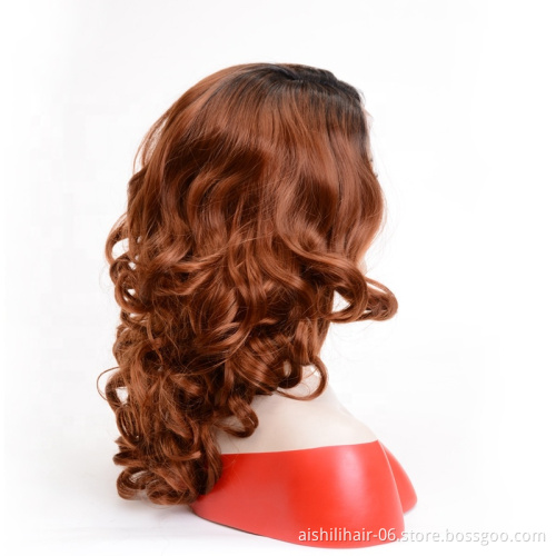 Aishili wholesale blonde brown kinky body wave curly hd 613 lace front synthetic wigs for women